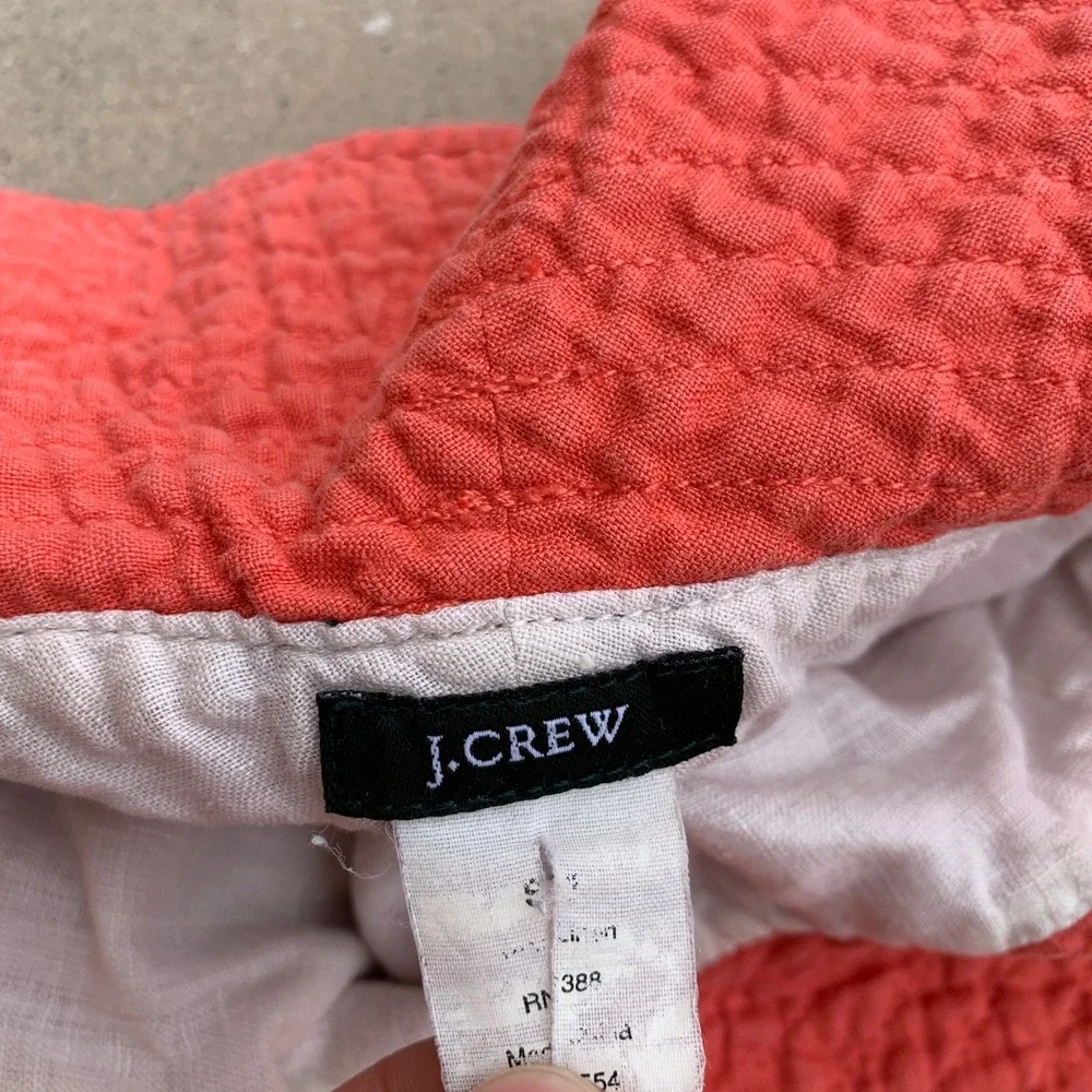 J.Crew 100% linen bucket‎ hat in coral pink - size small/medium